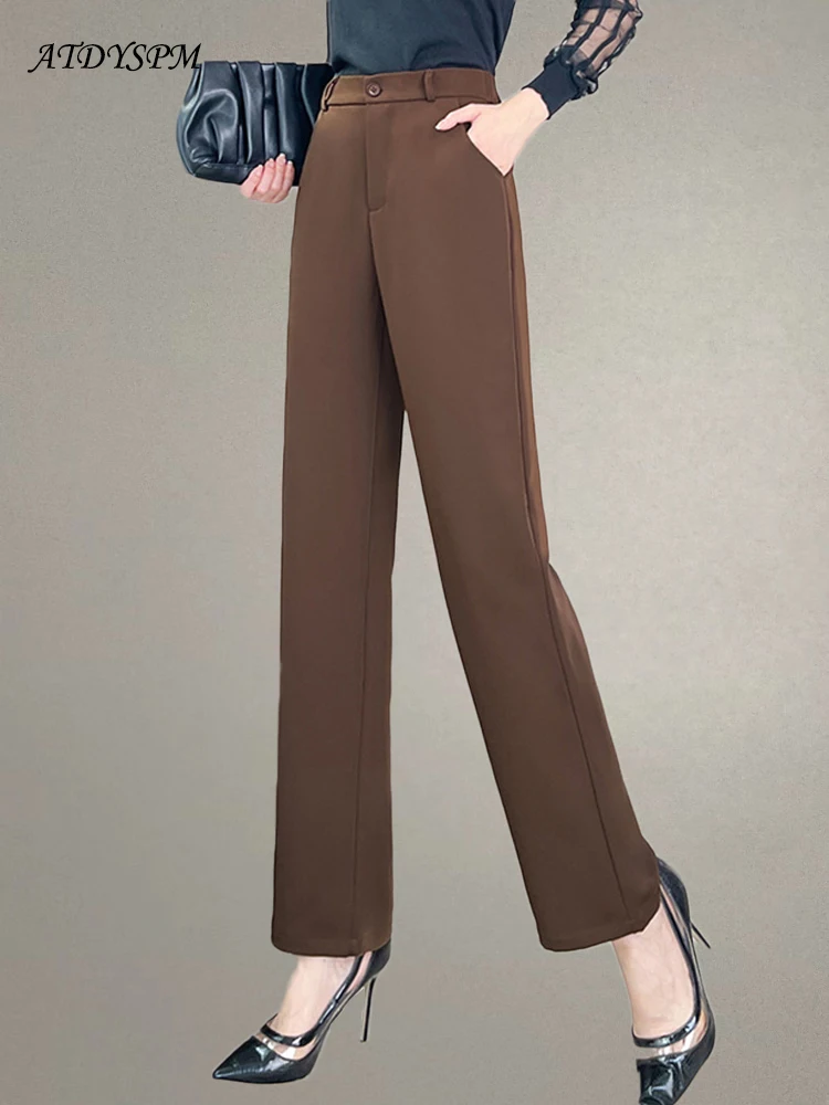 

Elegant Office Lady High Waist Fashion Straight Solid Pants And Loose Draped Trousers Female Casual Bodycon Streetwear Pants