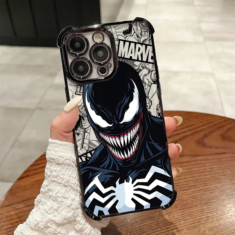 Spider-Themed Plating Phone Case with Anti-Fall Airbag