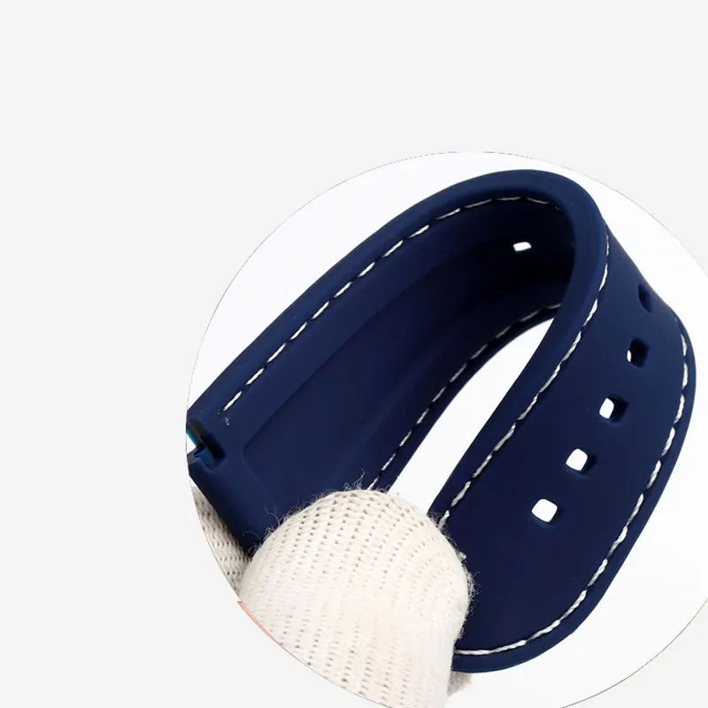 Waterproof Silicone Sports Watch Strap with 24-16mm Raised Mouth Design for Timex Tidal Compass Series