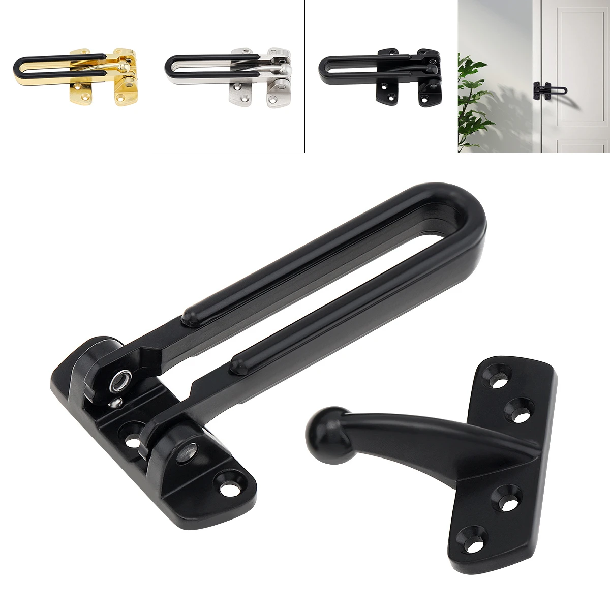 ประตูโซ่สังกะสีอัลลอยด์ขยายประตูล็อคสำหรับ Home & โรงแรมประตูล็อค U Swing ประตูด้านหน้าซิลิโคนจับ 1