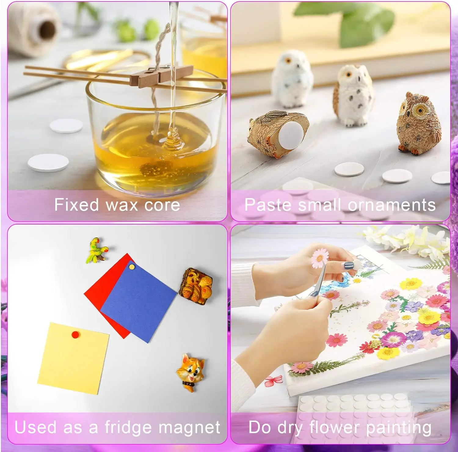 Candle Wick Stickers Candle Making Sticker Double-Sided Heat Resistance Stickers Hot Wax Wick DIY 50Pcs candle making stickers