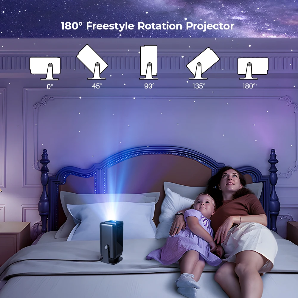 V1 Projector Android13 4K Native 1080P 500ansi Amlogic 950S Chip Wifi6 Dual Wifi BT 1920x1080P Home Cinema Portable Projector