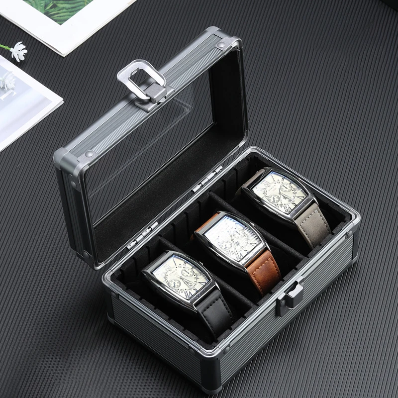 Aluminum Watch Display Case with 1/3/5 Slots, Portable Suitcase Organizer for Men &... - SKU WDC01721 - UGI Packaging