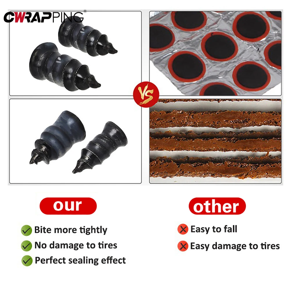 Tire Repair Kit Car Tire Repair Tools Tyre Repair Rubber Nail 10/30PCS Rubber Tire Nail with Screwdriver Automobile Truck Motorcycle Accessories