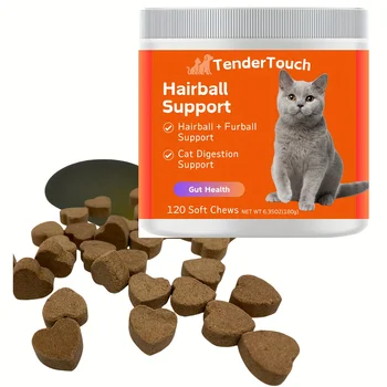 360 Chews - 3 Pack (3 x 180g/6.35oz) 540g/19.1oz - TenderTouch Cat Hairball Support Chews - Hairball Supoort Cat Treats 2