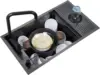 Bar Sinks Nano Black Hidden  Single Groove Multifunctional Kitchen Invisible Sink Small Cup Washing Sink 1