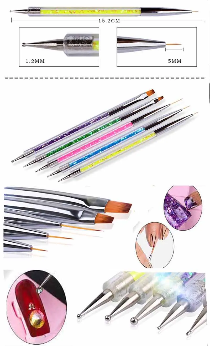 Description Picture 3 of item5Pcs Nails Art Dotting Pen Nails Brushes For Nails Art Accessories Tools Kits Nail Supplies For Professionals Manicure Set