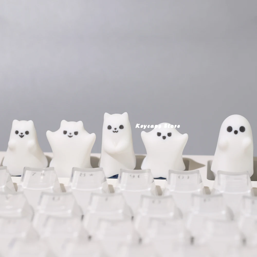 Cute Ghost Keycaps For Mechanical Keycaps Kawaii Keycaps Criativo Tridimensional 3d Original Personalidade Diy - Imagem 6