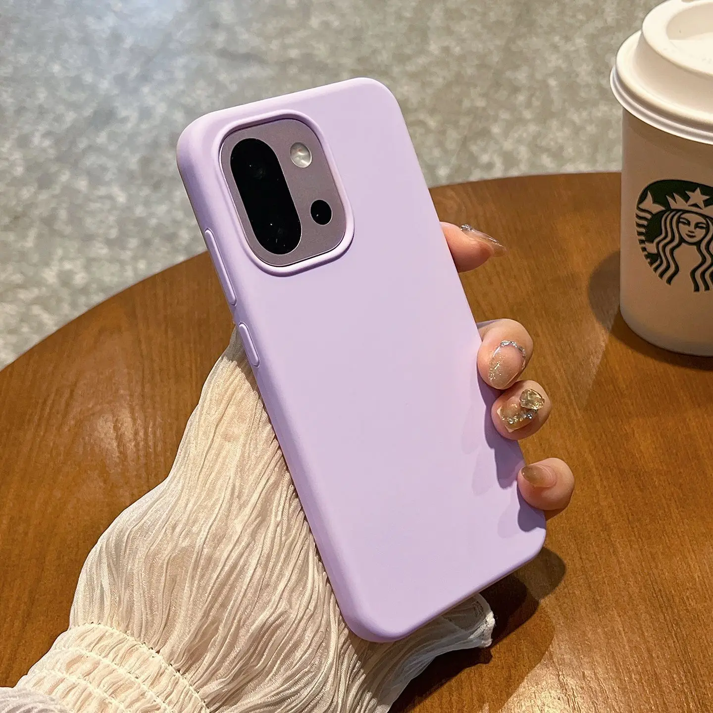 Liquid Silicone Soft Skin Feel Shockproof Solid Color Phone Case