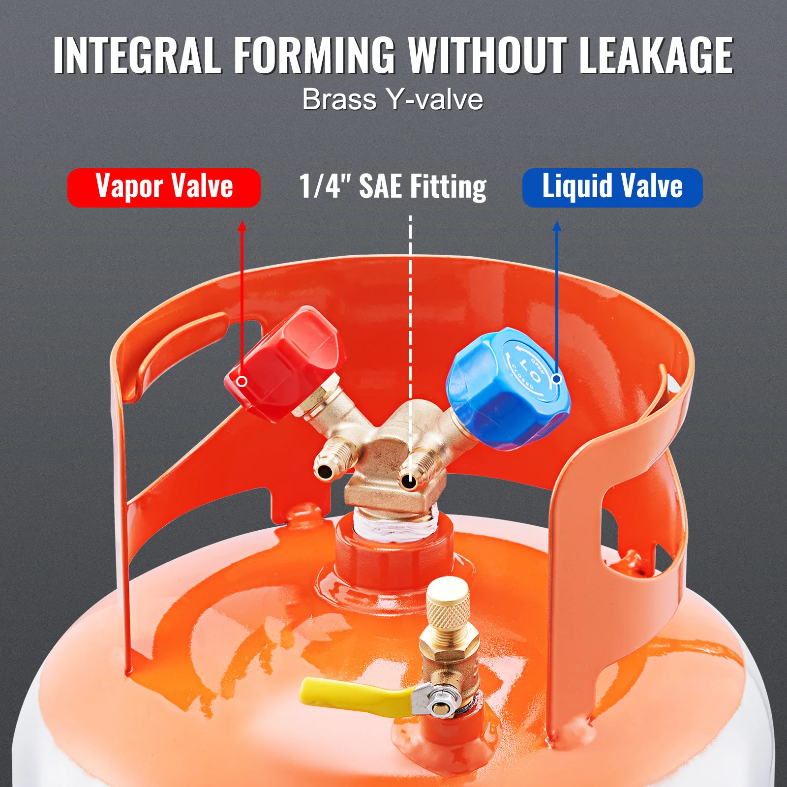 SucceBuy Refrigerant Recovery Tank 50 LBS Capacity 400 psi Portable Cylinder Tank with Y-Valve for Liquid/Vapor, for R22/R134A