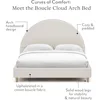 Cloud Bed Frame with Arch Shaped Headboard, Upholstered in Soft Fabric, Platform Beds Frames with Solid Wood Legs, Bed Frame 4