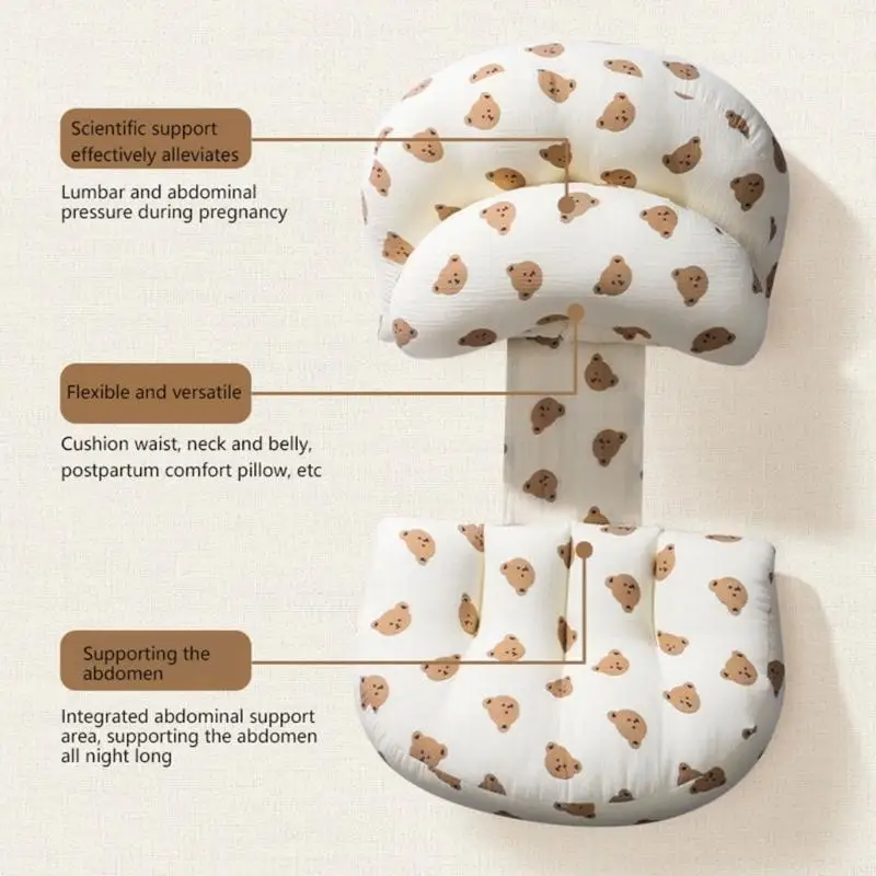 Maternity Lumbar Support Pillow Soft Cotton Pregnancy Cushions Expectant mother Comfort Pillow for Sleeping Relaxation 425F