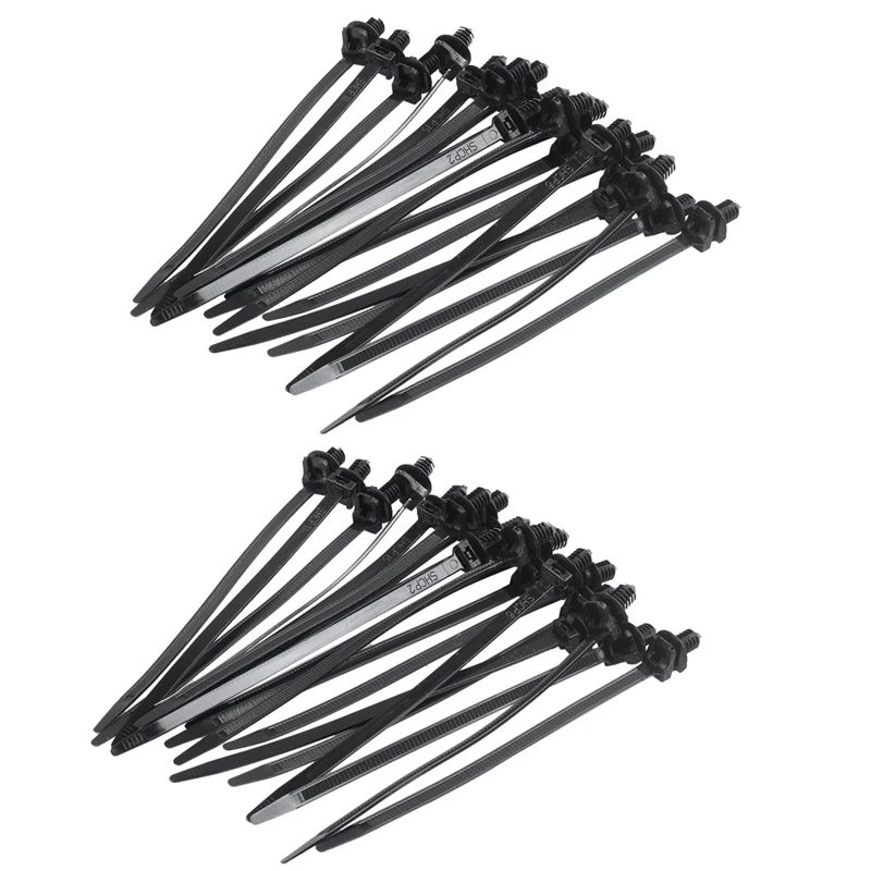 

HOT SALE Nylon Push Mount Car Dome Cable Zip Tie, 162Mm Length, 40 Pcs, Black