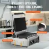 Commercial Grill, 1800W Electric Sandwich Maker, Stainless Steel Sandwich Press, Grill with Temp Cont 3