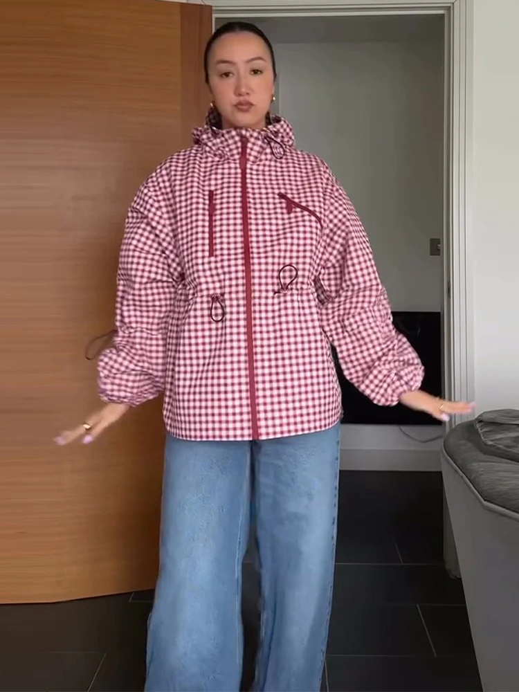 Women's Jacket Coat Drawstring Waist Casual Short Coats Oversized Long Sleeve Utility Pocket Trench Streetwear Spring Outerwear - 6