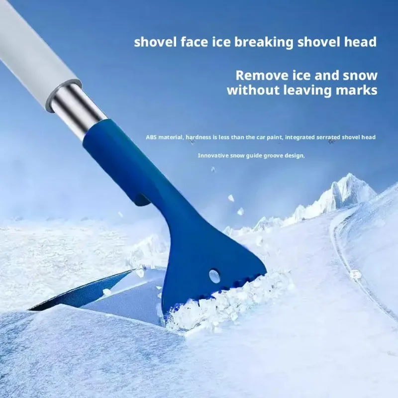 Multi-Functional Long-Handle Windshield Snow Scraper  Detachable Cleaning Brush, Efficient Ice Scraping Tool for Winter Car Care