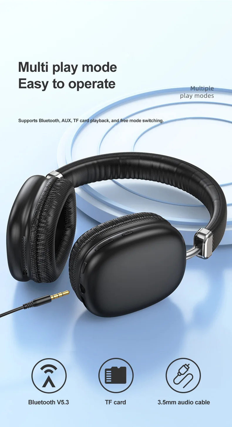 2024 Air Max Bluetooth 5.3 Earphone Over ear Headphone Wireless Headset Pods Pro Max Headphone for Apple Iphone tws dluetooth