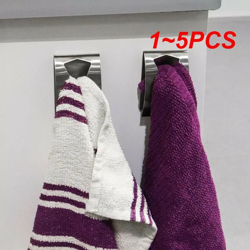 

1~5PCS Chrome Plated Modern Space-saving Easy To Use Convenient Versatile Chrome Plated Towel Clip For Handle