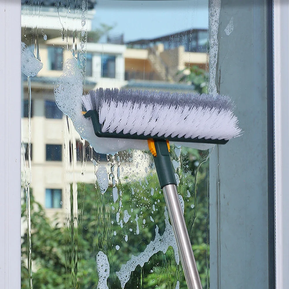 Floor Scrub Brush 3 In 1 Long Handle Removable Adjustable Wiper Broom