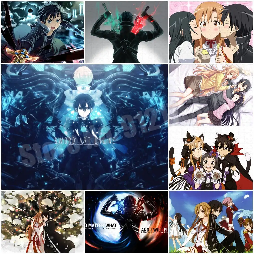 

Пазлы Kiritani Asuna Yui из 1000 частей для взрослых, искусство меча, онлайн-фигурки, головоломки «сделай сам», искусственная игра, игрушки, подарки
