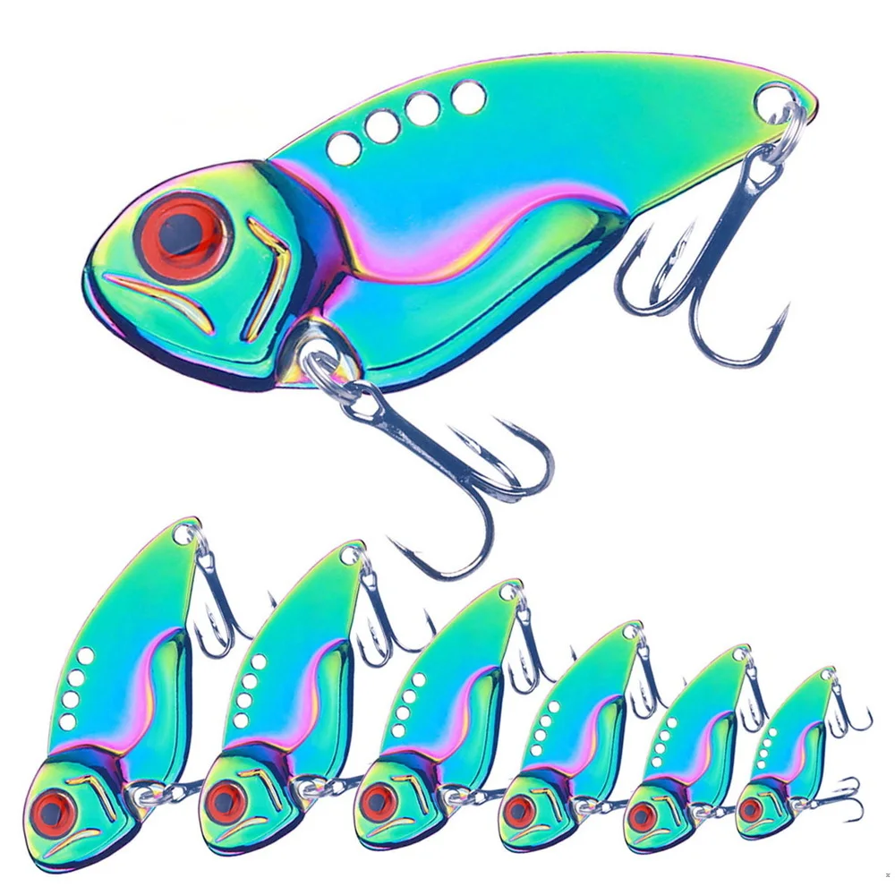

1 Pcs Metal All Water Layer Fishing Lure Long Throw Colorful Vibration Vib Sequin Bass Bait For Tremor Bait Artificial