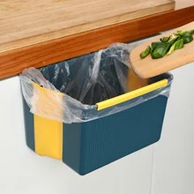 

Kitchen Hanging Trash Can Folding Waste Bin Wall Mounted Trashcan for Bathroom Toilet Garbage Car Trash Bin