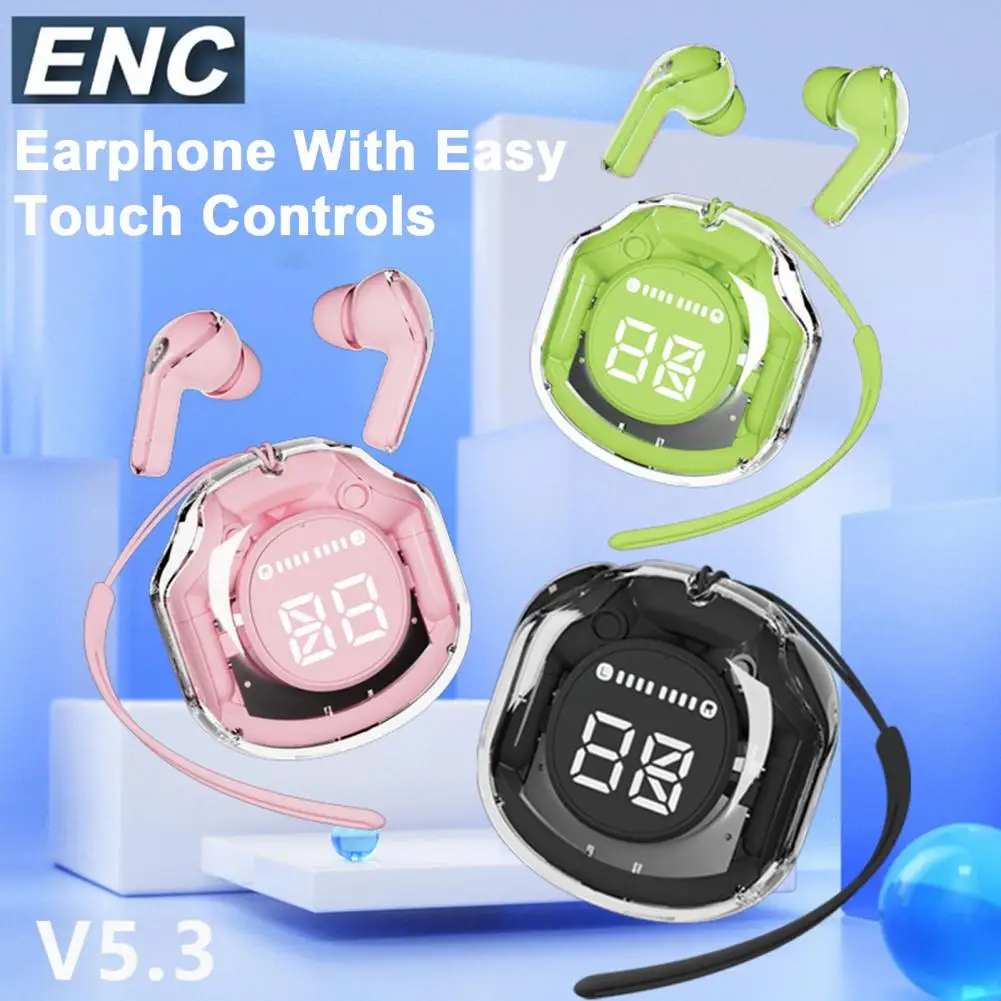 

Wireless Earphones Stereo Surround Sound Power Display Intelligent Noise Reduction Music Game Call Fashion Sports Earbuds Portab