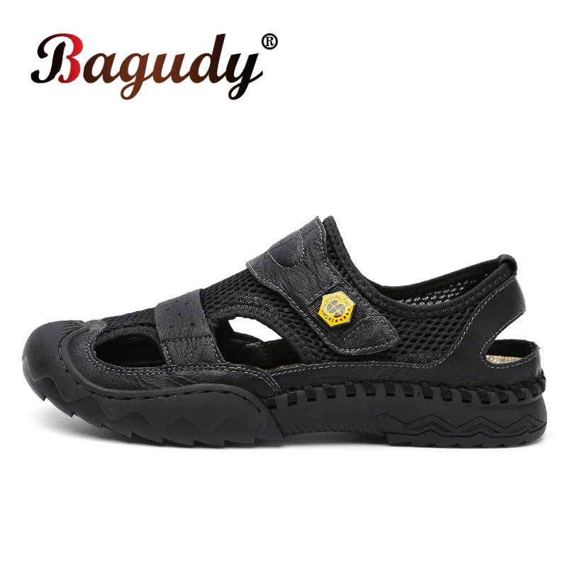 

Summer Men Sandals Breathable Men Hiking Shoes Handmade Casual Outdoor Mesh Shoes High Quality Trekking Shoes Four-Season Model