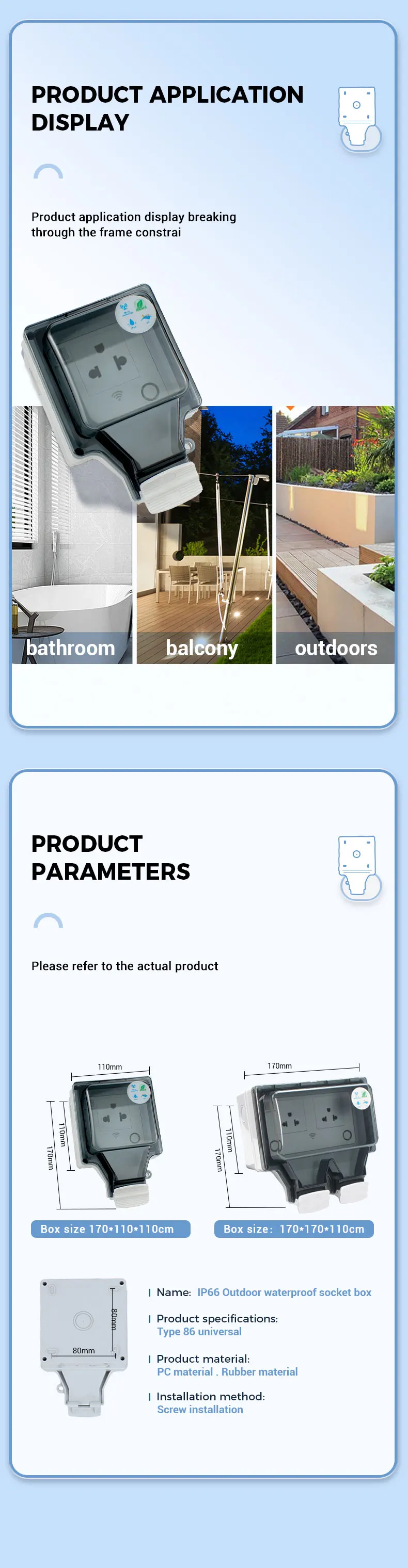 Description Picture 5 of itemAvoir IP66 Waterproof Outdoor Socket Wifi Smart American Electrical Outlet Tuya Wireless Usb Charger Port Kitchen Home Appliance