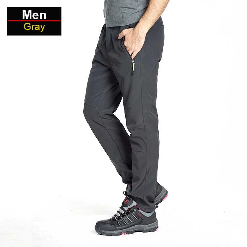

Women's Fleece Waterproof Hiking Pants Winter Men's Softshell Fleece Trousers Camping Climbing Running Outdoor Pants