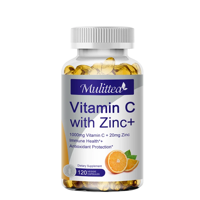 Mulittea Organic Vitamin C 1000mg And Zinc 20mg Capsules Supplements