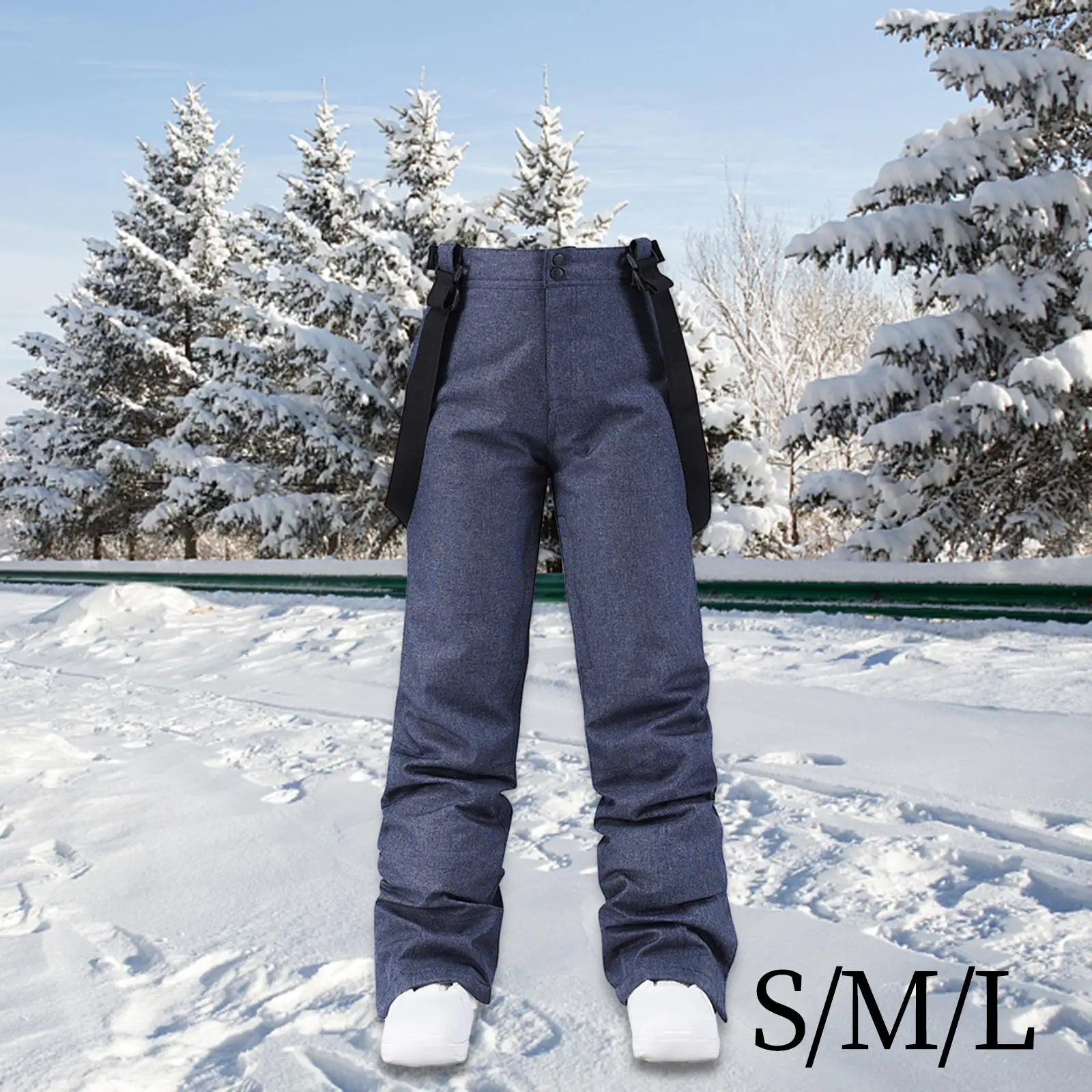 Ski Pants Insulated Warm Windproof Breathable Thick Winter Ski Bib Overalls