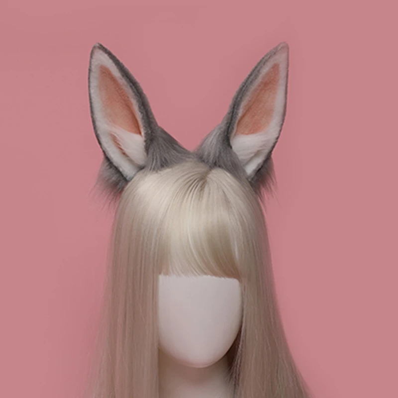 

Plush Hair Hoop Rabbit Ears Headwear Furry Hairband Headpiece Anime Fancy Dress Cosplay Drop Shipping