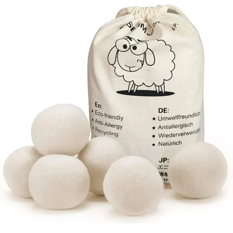1-12Pcs Reusable Wool Dryer Balls Softener Laundry Home Washing 4/5/6cm Fleece Dry Kit Ball Useful Washing Machine Accessories Laundry Ball