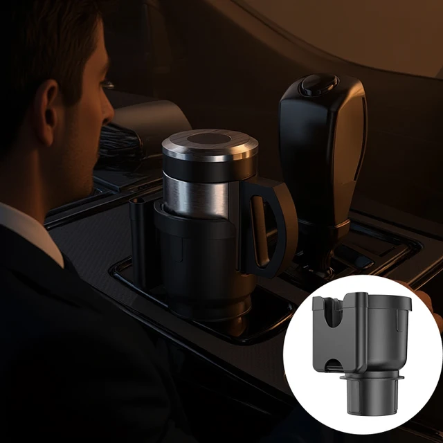 2 In 1 Cup Holder Expander Adapter Multipurpose Bottle Cups Organizer Stand Car Water Cup Holder With Mobile Phone Storage Stand 2