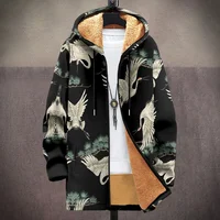 Men Cardigans Coats Woods Loong Art Skull Graphics Printed Plush Thick Winter Jackets Fashionable Streetwear Unisex Clothing 2