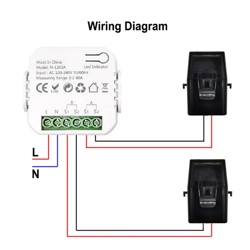 Tuya Zigbee 스마트 에너지 스위치 전력 모니터, 앱 실시간 전력 통계, 소비 조회, 1CT
