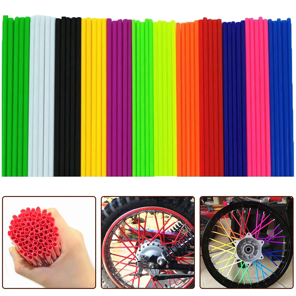 Bike Motorcycle Wheel Spoked Protector Skin Covers Pipe 36Pcs For Motocross Bicycle Bike Cool Accessories 9 Colors 17CM bike accessories bicycle wheel protector wraps