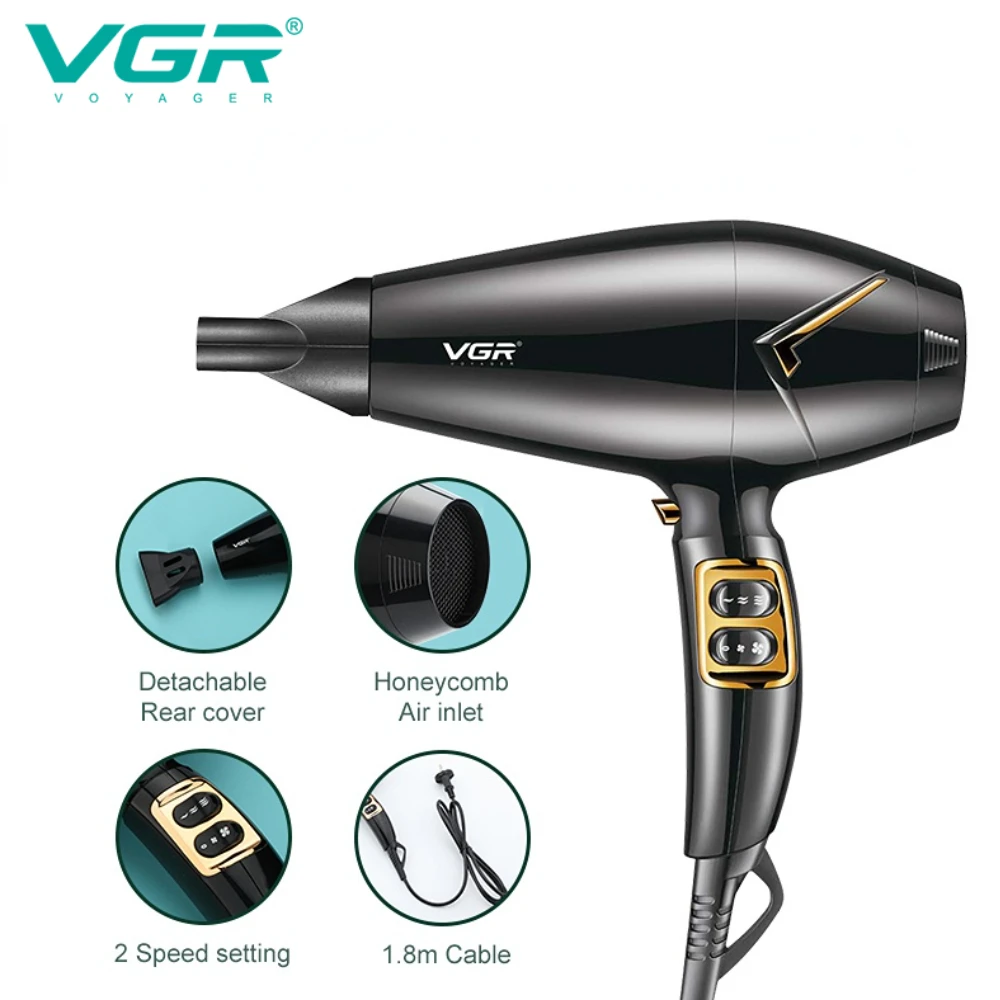 Hair Dryer Machine Negative Ion Hot and Cold Adjustment VGR V-423