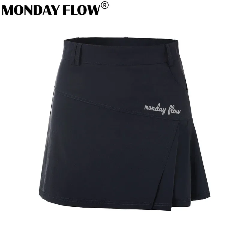 Monday Flow Golf Clothing Women's Skirt Wrap Hip Skirt High Waist Slim Tracksuit Ladies Pleated Golf Skorts Summer Culottes