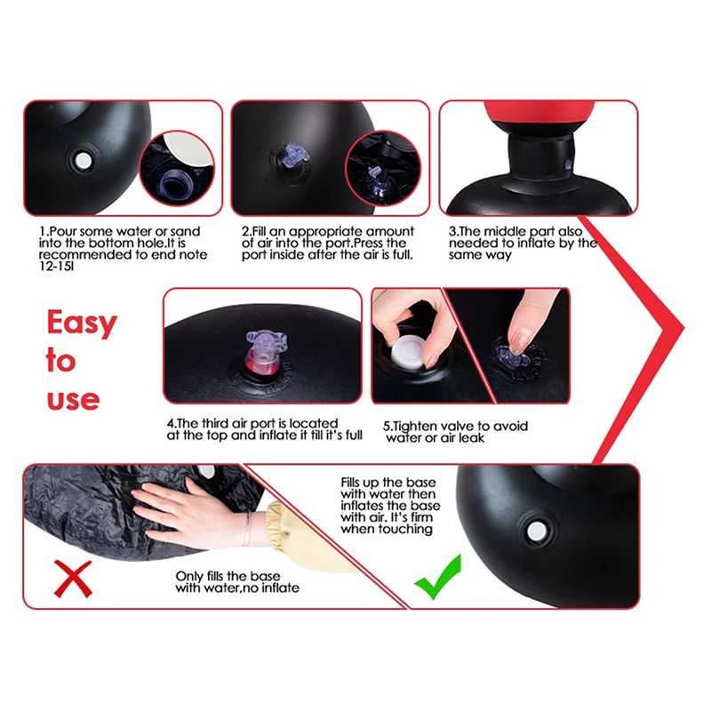 160cm PVC Fitness Adult And Child Inflatable Standing Boxing Column Tumbler Inflatable Sandbag Muay Thai Training Venting Column