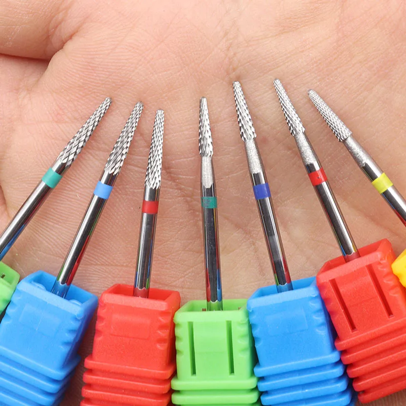 6 Types Tungsten Carbide Nail Drill Bit Electric Nail Mills Cutter for Manicure Machine Files Accessories nail drill bit nail drill bits