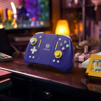 NYXI Hyperion Pro Hall Joystick Wireless Game Controller Purple Gamepad with RGB Lights for Nintendo Switch PC Controller 3