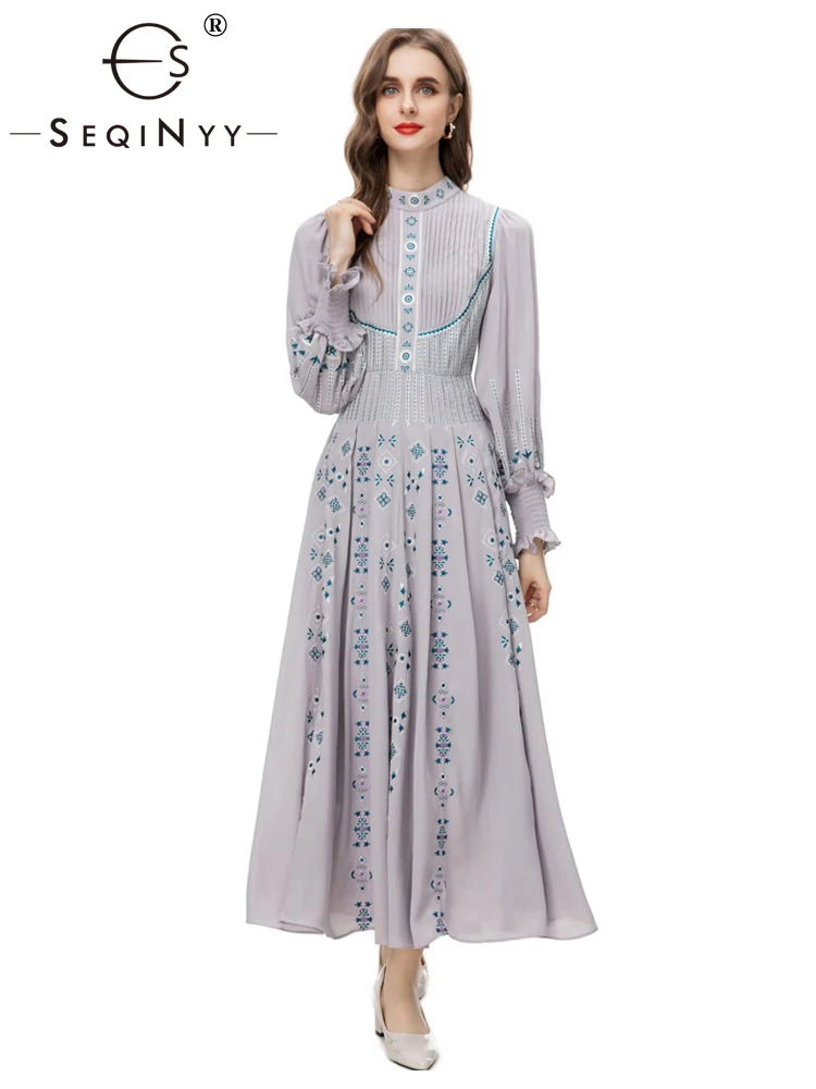 SEQINYY-Elegant-Long-Dress-Summer-Spring-New-Fashion-Design-Women ...