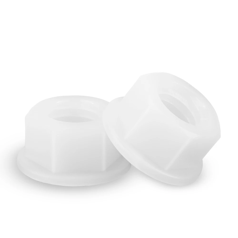 DIN6923 Black White Flat Bottom PA66 Hex Plastic Nylon Electricity Insulation Hexagonal Hex Head Flange Nut M3M4M5M6M8M10M12