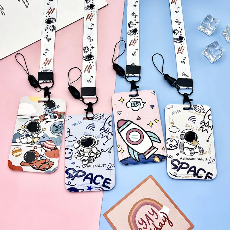 

1 Pcs Cute Space Astronaut Card Holder Campus Student ID Card Game Card Collection Various Card Protective Cover