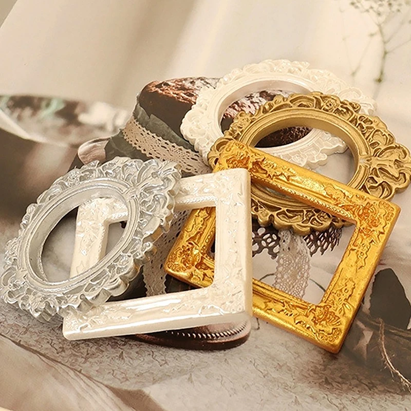 

Кукольный домик «сделай сам», миниатюрные фоторамки из смолы, ремесла, винтажная овальная фоторамка, мебель, игрушки, Миниатюрные аксессуары для кукольного домика