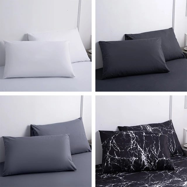 Funda de almohada acolchada antiácaros para decoración del hogar, suave, de  algodón, color blanco, azul y rosa, 48x74cm - AliExpress