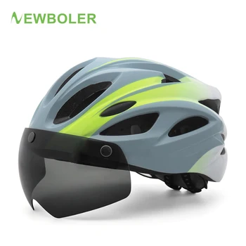 "NEWBOLER" Fahrradhelm mit wiederaufladbarem LED-Licht für Mountain-Road-Bike Kopfschutz UNISEX 1