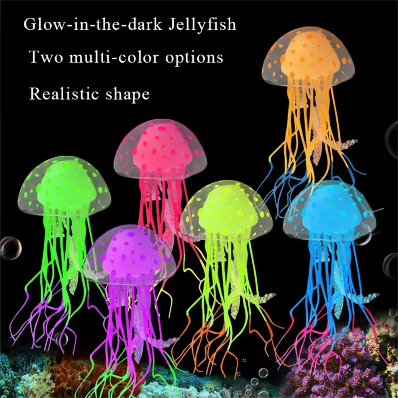 

Artificial Swim Luminous Jellyfish Aquarium Decoration Fish Tank Underwater Live Plant Luminous Ornament Aquatic Landscape